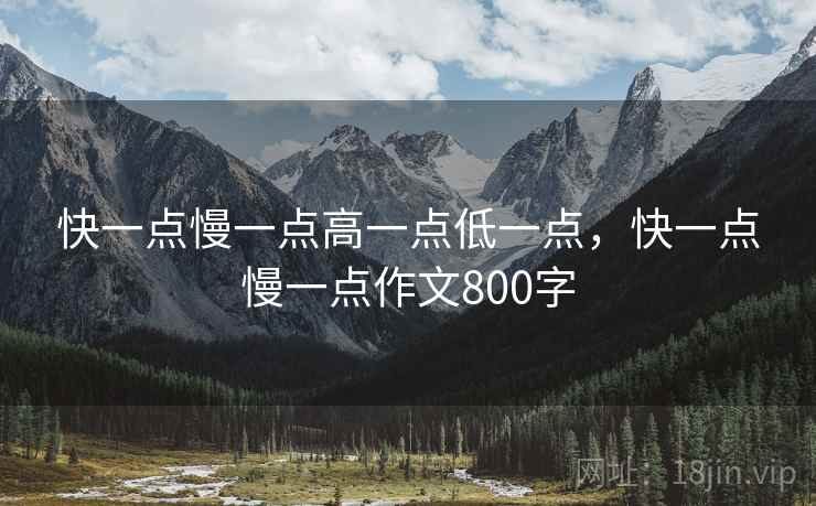 快一点慢一点高一点低一点，快一点慢一点作文800字